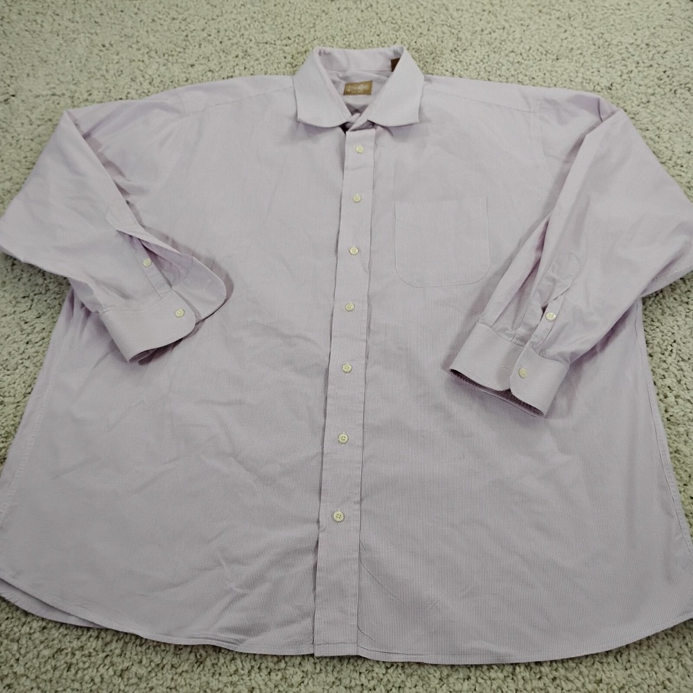 VINTAGE Gitman Bros Shirt Mens 18 34 Pink Button Work Gingham Check Preppy A2*